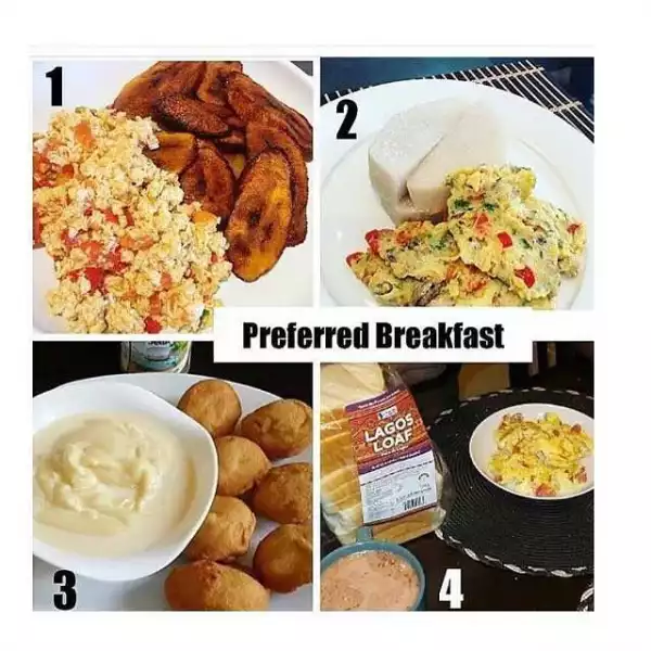 Which Of These Meals Would You Prefer For Breakfast ??